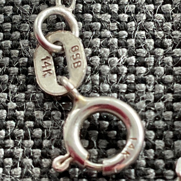 3 Diamonds Cubic Zirconia on 14kt White Gold Necklace - Picture 8 of 8